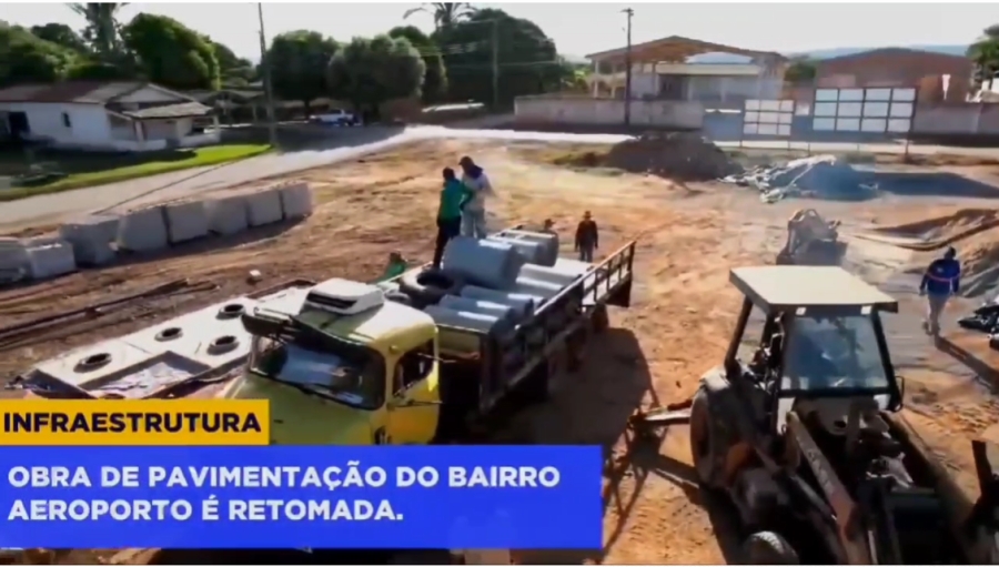 Obra de pavimentação do Bairro Aeroporto é retomada