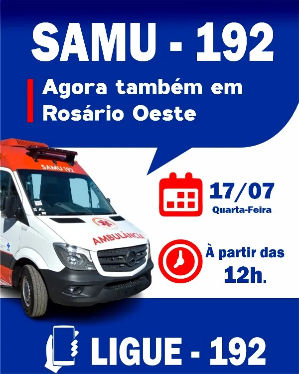 SAMU começa a operar em Rosário Oeste