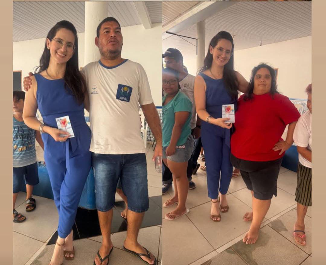Vice-prefeita Juliana Nunes demonstra compromisso com a inclusão ao visitar a APAE de Rosário Oeste no Dia Internacional da Síndrome de Down