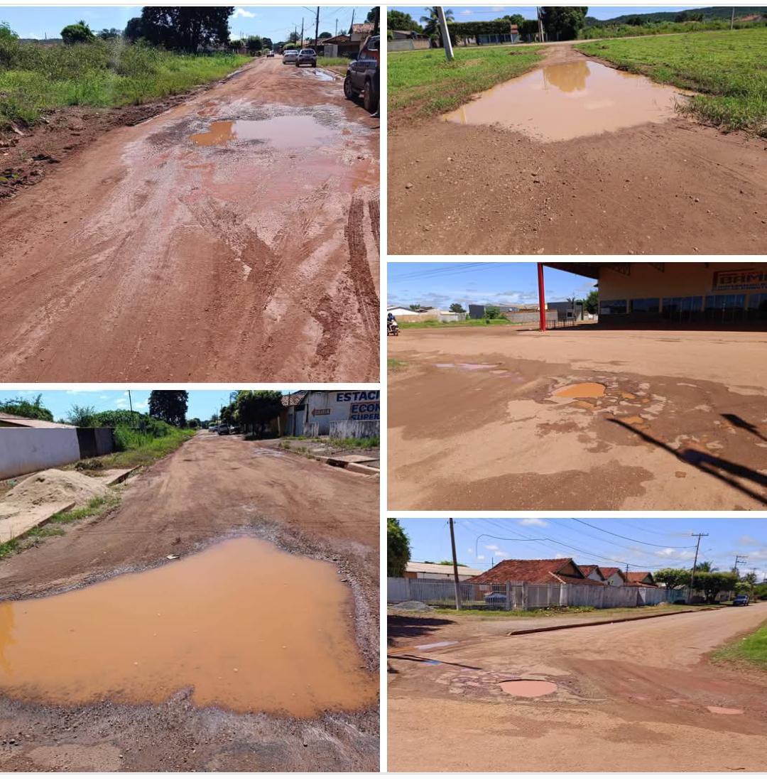 Bairro Santa Isabel vira campo minado e moradores denunciam buracos e lamaçal que podem provocar acidentes