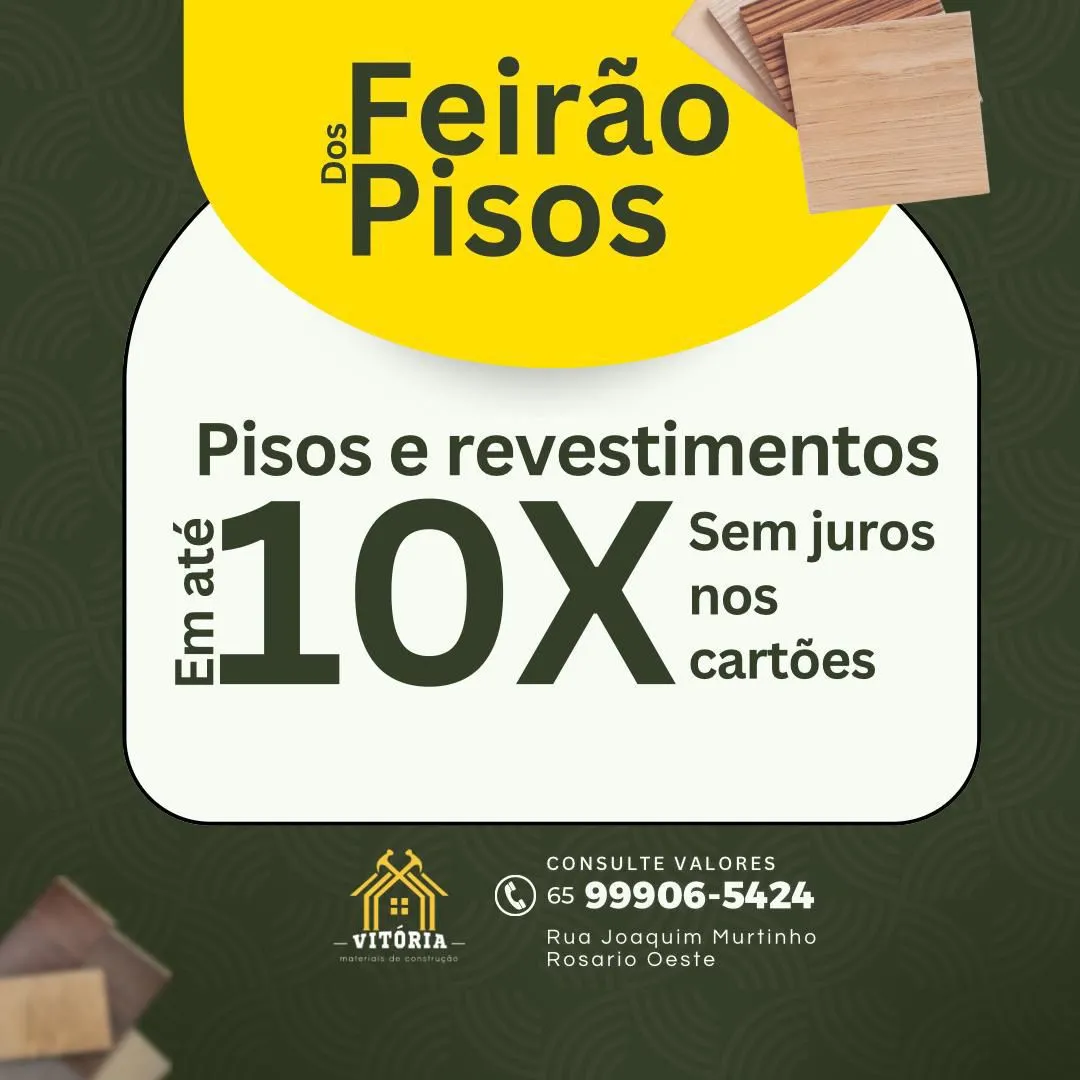 Corra! Últimos dias para aproveitar o Feirão de Pisos na Vitória Materiais de Construção